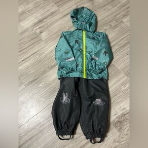 Poco Piano Kids' Teal and Black Rain Suit